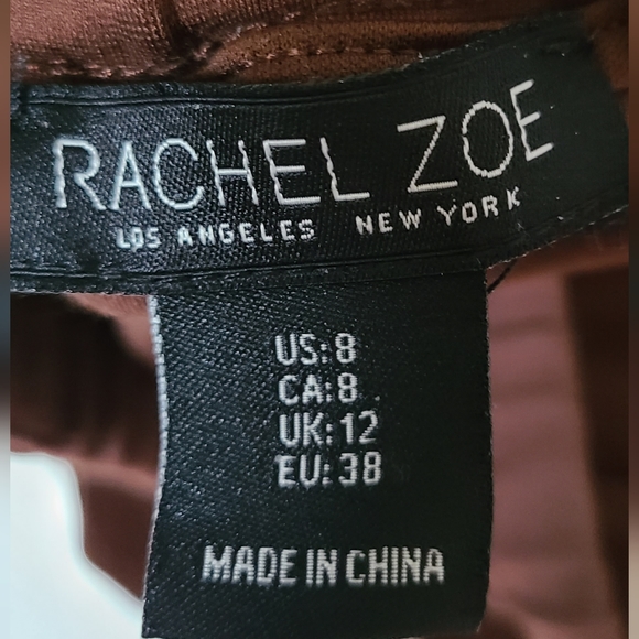 Rachel Zoe brown knit spandex stretch pant elastic waist 8 - Picture 4 of 8